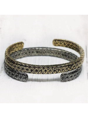 Flower Of Life Cuff: Brass