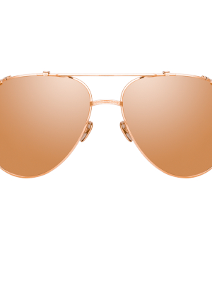 Newman Aviator Sunglasses In Rose Gold
