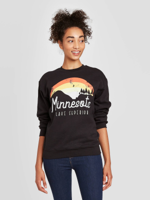 Women's Lake Superior Graphic Sweatshirt - Modern Lux Black