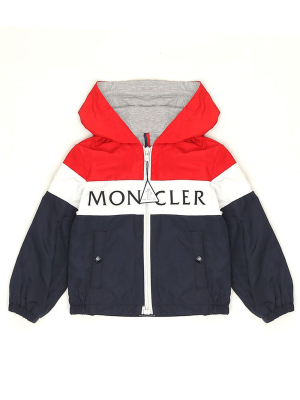 Moncler Enfant Logo Print Colour Block Jacket