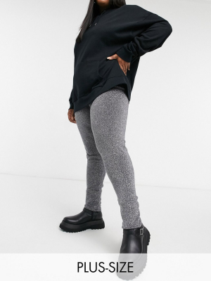 Only Curve Legging Pant In Sparkle Gray