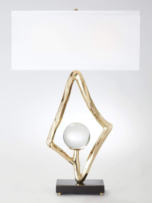 Global Views Abstract Lamp With 6" Crystal Sphere - 2 Available Colors