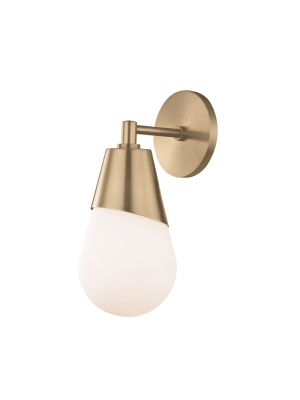 Cora 1 Light Wall Sconce - Aged Brass