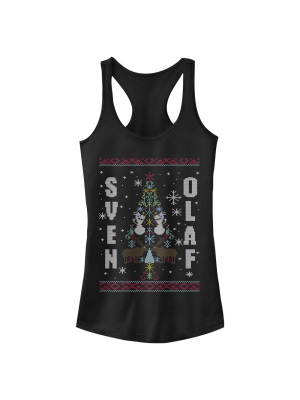 Junior's Frozen Ugly Christmas Besties Racerback Tank Top