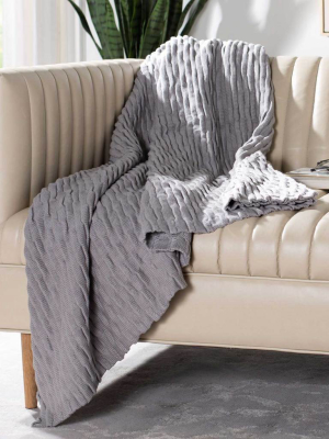 Novara Knit Throw Light Gray