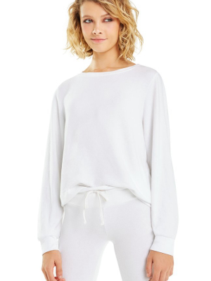 Baggy Beach Jumper | Clean White