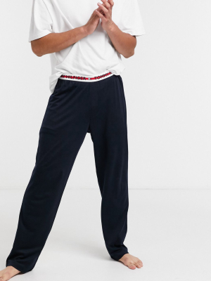 Tommy Hilfiger Lounge Sweatpants In Navy With Logo Taping Waistband