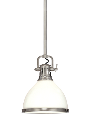 Hudson Valley Lighting Randolph Pendant - Satin Nickel & Opal Glossy