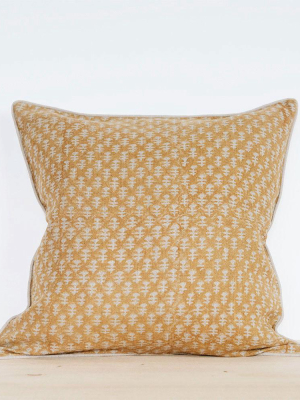 Linen Hand Block-printed Pillow Cover No. 0706