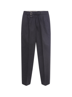 Maison Margiela Pinstripe Pleat-detailed Trousers