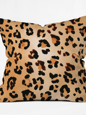 16"x16" Amy Sia Animal Leopard Brown Throw Pillow Brown - Deny Designs