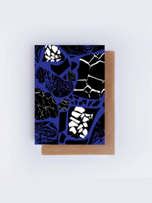 The Completist Blue Terrazzo Collage Art Card