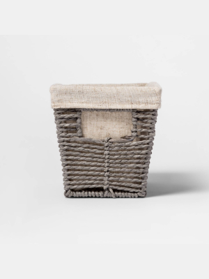 10.25x6x6" Twisted Paper Rope Small Tapered Basket Gray - Threshold™