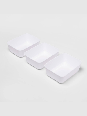 3pk Medium Storage Trays White - Room Essentials™