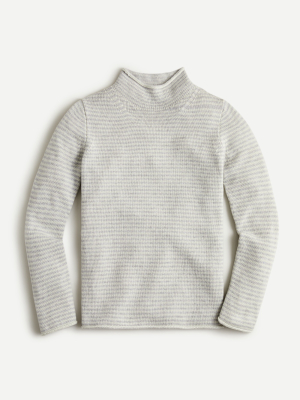 Wool-cashmere Rollneck Sweater In Microstripe