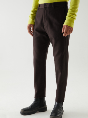 Dropped Crotch Tailored Cotton Chinos