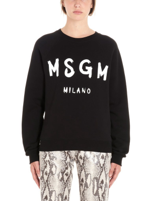 Msgm Paint Brushed Logo Sweatshirt