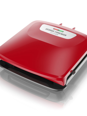 George Foreman Rapid Grill Series 4-serving Removable Plate Electric Indoor Grill And Panini Press - Red Rpgf3602rd