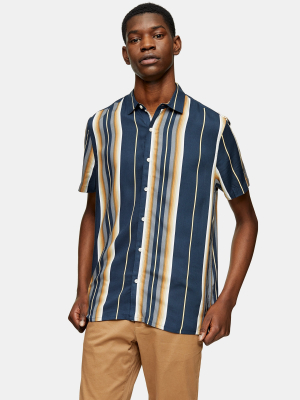 Considered Navy Stripe Slim Shirt
