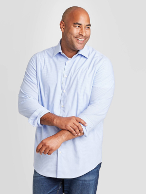 Men's Big & Tall Standard Fit Non-iron Dress Long Sleeve Button-down Shirt - Goodfellow & Co™