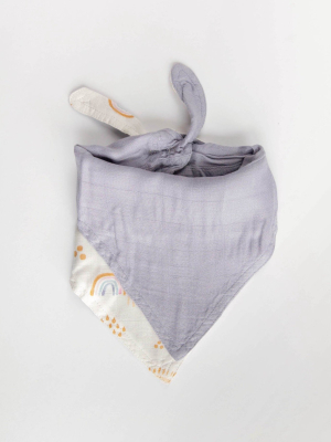 Deluxe Muslin Reversible Bandana Bib - Rainbows & Raindrops