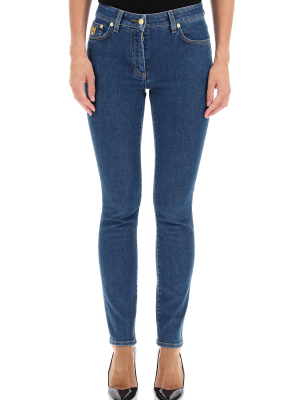 Moschino Teddy Bear Patched Skinny Jeans