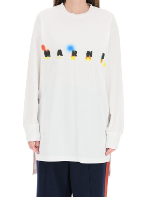 Marni Logo Printed Long Sleeve T-shirt