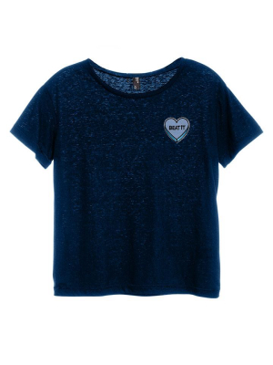 Beat It Heart Patch [distressed Women's 'baby Tee']