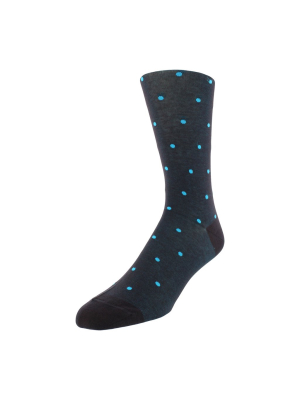 Men's Dot Patterned Graphic Dress Socks - Charcoal