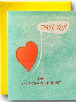 Bottom Of My Heart Thanks Card - Lf1