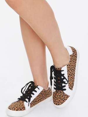 Leopard Print Colorblock Sneakers