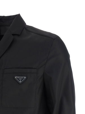 Prada Logo Plaque Trench Coat