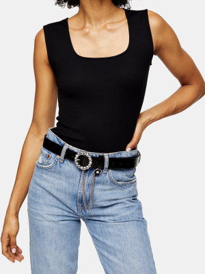 Black Gem Buckle Belt