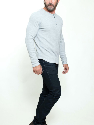 Knitted Henley T-shirt In Heather