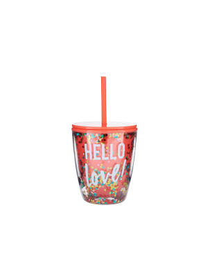 Parker Lane 10oz Double Wall Tumbler "hello Love!" Coral