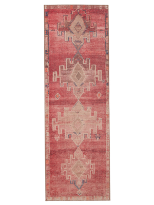 Vibe By Jaipur Living Evadne Medallion Pink/ Blue Runner Rug (2'6"x7'6")