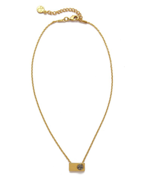 Vinca Rectangular Pendant Necklace - Gold