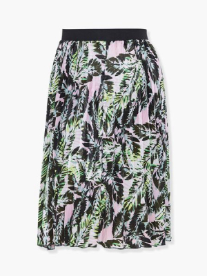 Plus Size Leaf Print Skirt