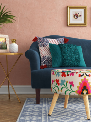 Aristida Round Cone Leg Ottoman Alejandra Print - Opalhouse™