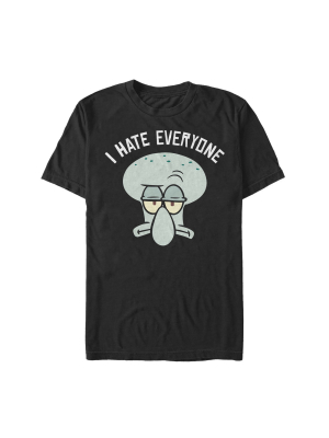 Men's Spongebob Squarepants Squidward Hates Everyone T-shirt