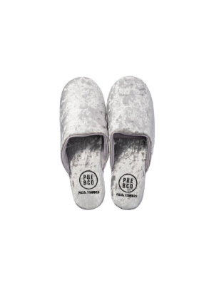 Velvet Slipper - Large - Silver