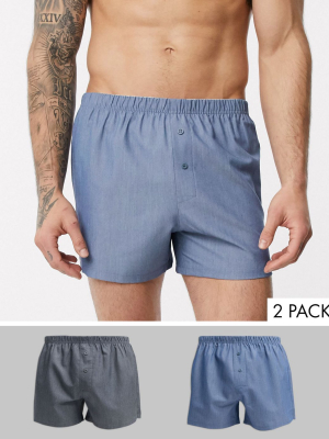 Asos Design 2 Pack Woven Boxers Save