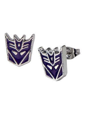 Hasbro Transformers Decepticon Stainless Steel Stud Earrings