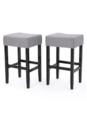 Set Of 2 30" Lopez Backless Barstools Light Gray - Christopher Knight Home