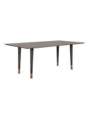 Turin Dining Table Rustic Oak/copper - Armen Living