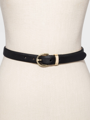 Women's Saffiano Belt - A New Day™ Black