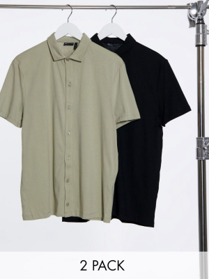 Asos Design 2 Pack Jersey Shirt