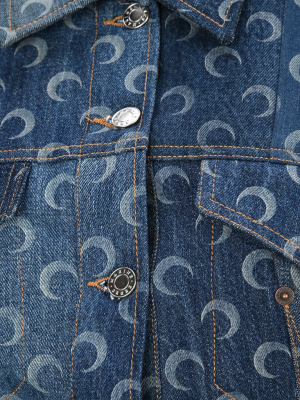 Marine Serre Moon-print Buttoned Denim Jacket