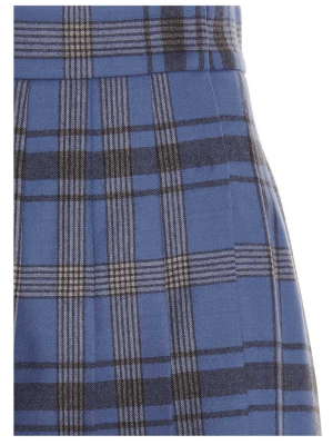 Alberta Ferretti Tartan Pleated Mini Skirt