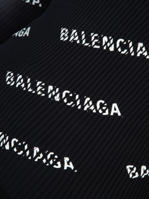 Balenciaga All Over Logo Long-sleeve Top